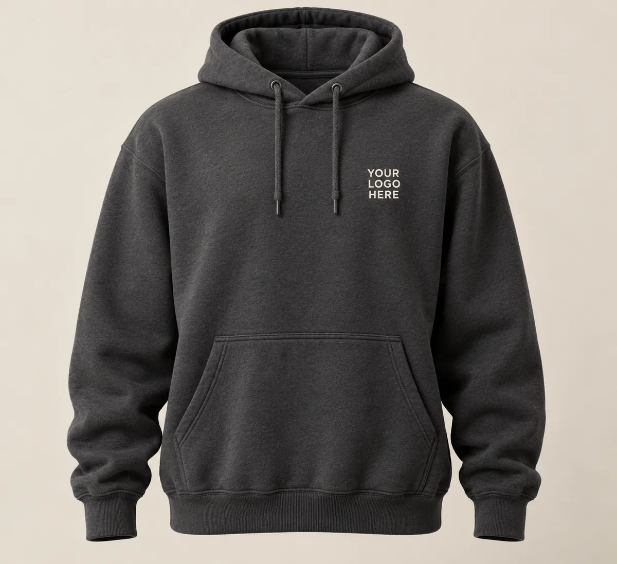 Charcoal hoodie with logo