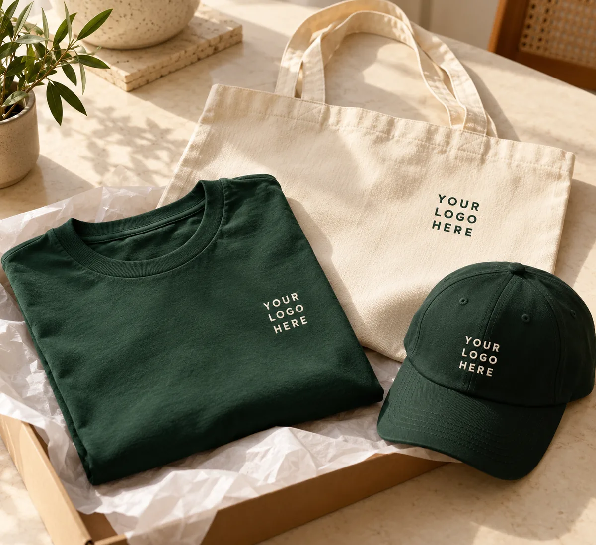 Welcome kit with tee, tote and cap